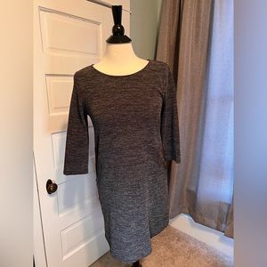 Francesca’s Dida Be Long Sleeve Dress w Pockets, Medium, Brown/Black Mini Dress
